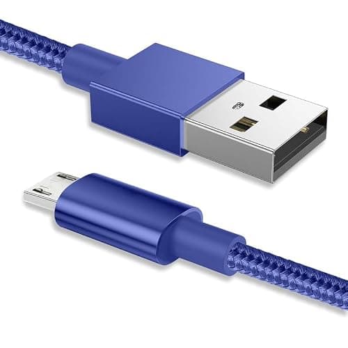 iTechCover Braided USB Cable Charging Cord/Charger Power Lead Wire Compatible with RECCI MINI HANDY FAN/Blue / (3m / 9.9ft) — view 3