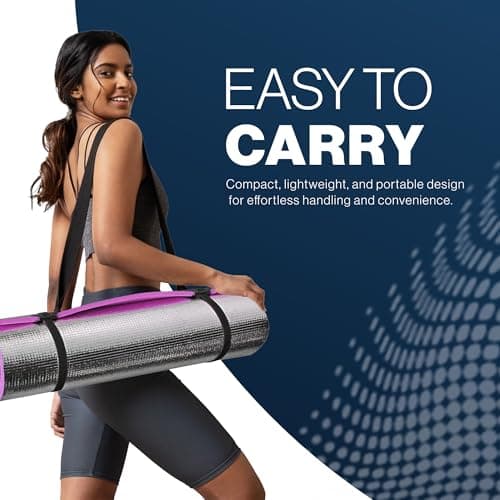 ADVENTURE PEAKS Camping Mat Waterproof EVA Mats Yoga Exercise Mat Extra Thick 0.6 CM Lightweight Foam Camping Mats with Elastic Straps Ideal for Exercise, Camping & Travelling (Pink) — view 5