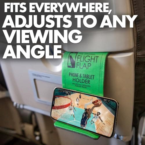 Flight Flap Airplane Phone Holder - Foldable Plane Phone Stand for Travel - Flexible Mobile Stand for Desk & Bed - Flight Mobile Holder Desk - Accessories Travel Essentials For Flying (Green) — view 5