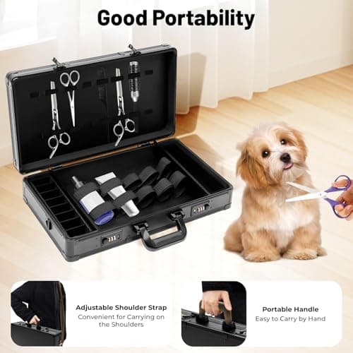 ​​Professional Barber Carrying Case Large Capacity 10kg Load Hairdressing Tool Storage Box with Double Combination Locks Adjustable Strap for Barber Salon Mobile Hairstylist Travel Organizer Black​ — view 3