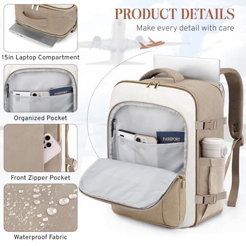 ETRONIK Ryanair Cabin Bags 40x30x20 Underseat, 24L Travel Laptop Backpack — view 5