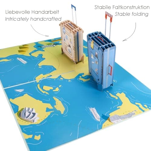 Sweetpopup® Pop Up Travel Card - 3D Greeting Card with Suitcases — view 2
