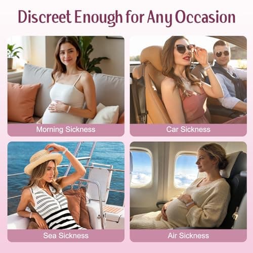 MEIYYJ Morning Sickness Bands Anti Nausea Bands for Pregnant Wowen Pregnancy Bracelet Acupressure Nausea Relief for Car, Sea, Air Sickness-Transparent — view 5