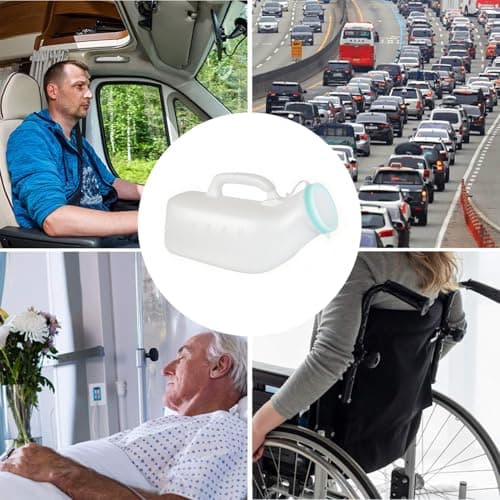 Urine Bottles Male Spill Proof Urine Bottle Male Urinal Bottles for Men 1000mL Thick Plastic Pee Bottle for Men Portable Urinal Bottle with Lid for Hospital Elderly Travel Bottle and Emergency — view 4
