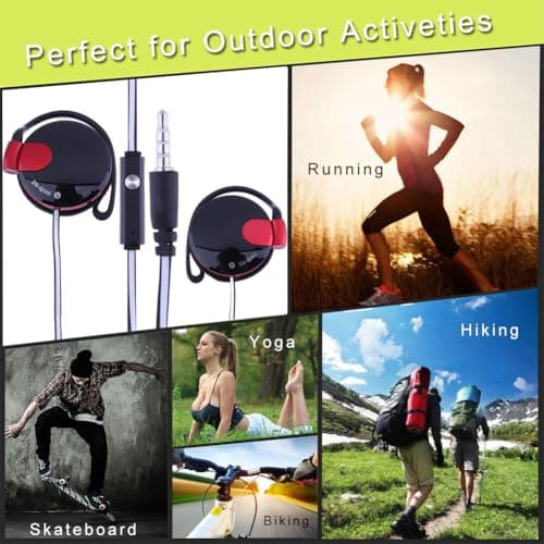 syayw Clip Type Earphones Wired - 3.5mm Ear Hook Fitness Earbuds For — view 5
