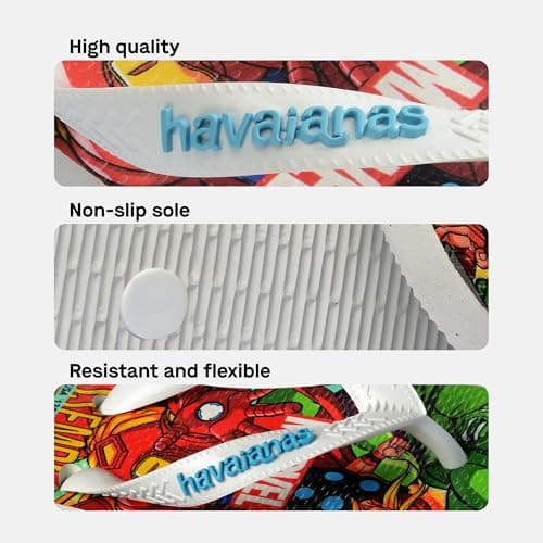 Havaianas Kids Top Marvel II Boys FlipFlop White/White/Blue 10/11 UK Child — view 4
