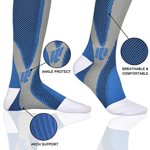 3 Pairs Knee Length Medical Compression Socks for Women & Men, 20-30 mmhg — view 2