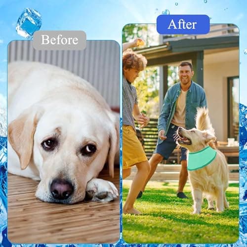 KASESSS Dog Cooling Bandana, Cooling Bandana for Dogs, Dog Summer Scarf, Breathable Pet Coolings Collar, Instant Chill Out Adjustable Towel Scarf for Summer Outdoor, Ice Prevent Sunstroke, Green, L — view 5