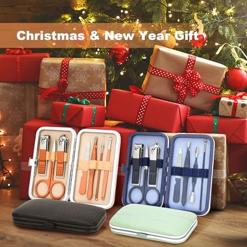 Manicure Set-Stainless Steel Nail Care Set-Professional 7 in 1 Ingrown Toenail Clipper Grooming Tool-Pedicure Kit & Toe Nail Cutter-Thick Nail Scissors Toiletries with Cuticle Trimmer (Rose Gold) — view 2