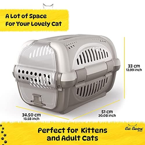 CAT CENTRE Grey Pet Carrier, Portable Cat Kitten Puppy Transporter, 51 cm — view 2