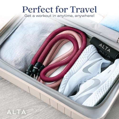 ALTA 'Never-Snap' Exercise Bands with Handles for Women - Full Kit Resistance Bands for Working Out with Handles, Resistance Tubes, Ankle Straps, Door Anchor, Fabric + Rubber Workout Tubes — view 6