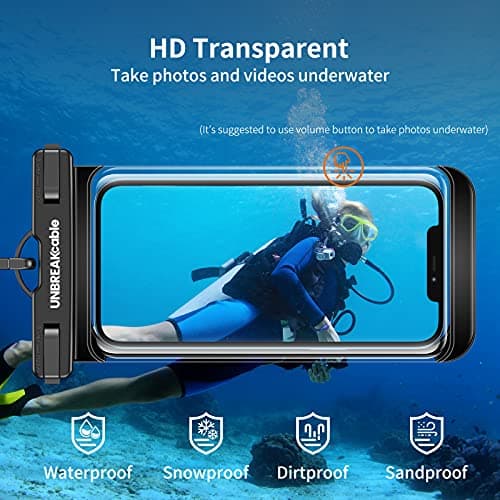 UNBREAKcable Waterproof Phone Case, 2-Pack IPX8 Universal Waterproof Phone Pouch Dry Bag for iPhone 17 16 15 14 13 12 11 Pro Max XR SE 2022 Samsung S25 S24 S23 S22 Ultra Huawei P70 Mate 70 up to 7" — view 3