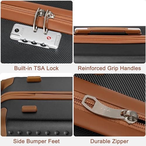 Kono Medium Suitcase 4 Wheels ABS 24" Medium Luggage Suitcases Lightweight Check in Hold Luggage with TSA Lock — view 5