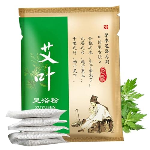 Detox Foot Soak, 100 Bags Natural Mugwort Powder Foot Spa Soak, Disposable Portabe Herbal for Home Travel Detox