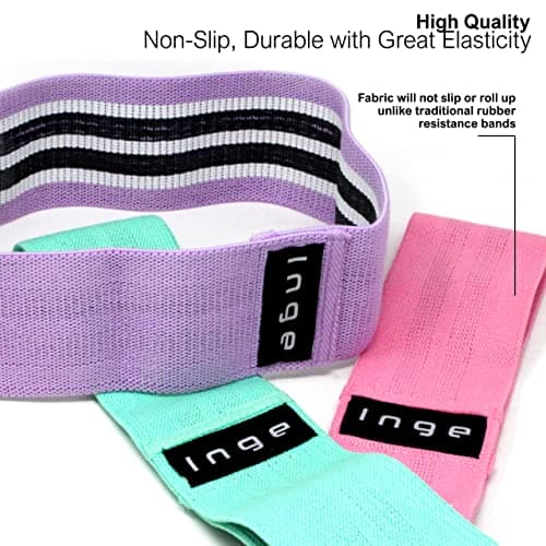 Resistance Bands 3 Pack, Fabric Exercise Bands, Non Slip Glute Bands, Fabric Booty Band Set for Strength & Booty Workout — view 3
