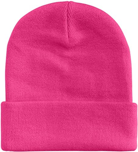 ATNKE Kids LED Lighted Beanie Cap, USB Rechargeable 4 LED Headlamp Waterproof Winter Warmer Knit Night Hats with Light for Boys Girls/Rose Red — view 4