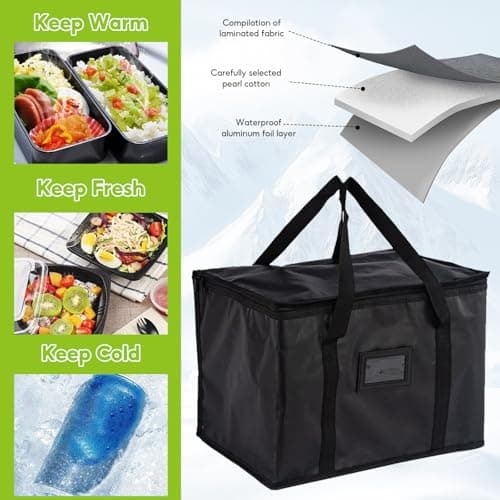 Food Delivery Bag,50L Soft Cool Bag,Foldable Cool Box Insulated Picnic Bag — view 4