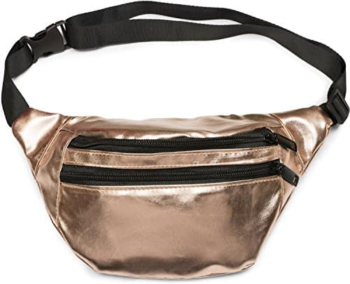 styleBREAKER Womens Metallic Belt Bag 21x16 cm,Rose Gold