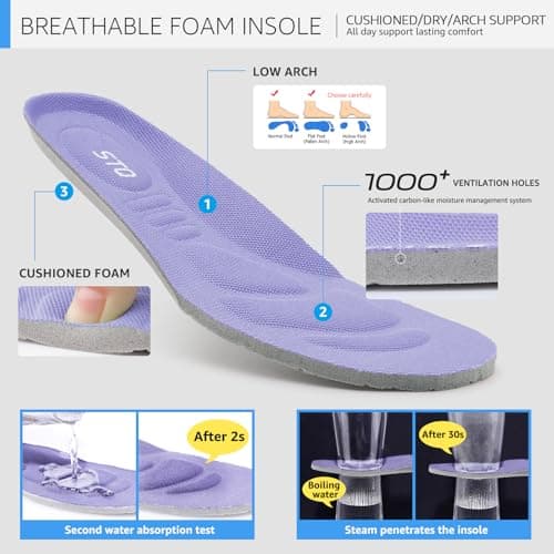 STQ Slip on Trainers Women Comfortable Nurse Nursing Shoes Lightweight Womens Trainers for Walking Work Navy Purple UK 4 — view 6