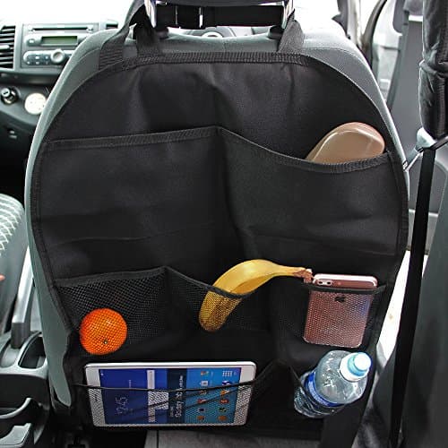 iGadgitz U6849 Universal Car Seat Organiser Pockets Kick Mats Back Seat Travel Storage Stain Protector – Black, 2 Pieces — view 2