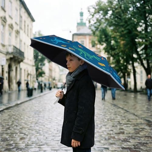 omedecal Automatic Folding Umbrella for Kids Girls & Boys, Dinosaur — view 6