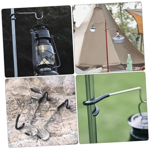 DINHEAROM Tent Light Hook S Shape Stainless Steel 5 Pack Black — view 4