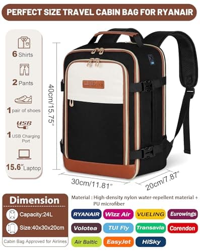 MOCOCITO Ryanair Cabin bags 40x30x20 Travel Backpack 40x30x20 Cabin Bag Carry On Weekend Trips & Air Tryanair Under Seat Backpack for Travelling Suitable for Ryanair, Wizz Air, Easyjet, Vueling — view 2