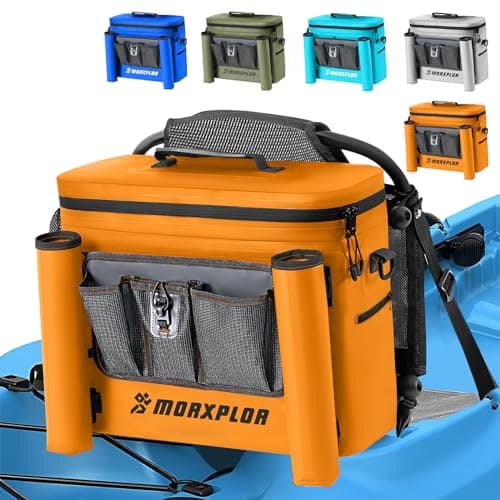 MORXPLOR Kayak Cooler, Waterproof Kayak Seat Back Cooler, 12L, Orange, Perfect for Kayaking, Picnic, Beach, Camping, Parties, Lunch Bag