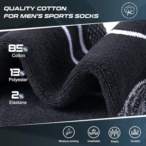 inaWarm Men's Cotton Hiking Socks, 5 Pairs, Cushioned and Breathable — view 2