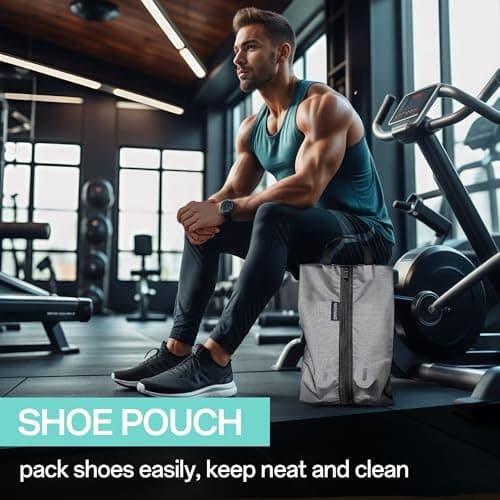 Travel Shoe Bags, Water Resistant TPU Mesh with Zipper, Travel Essentials for Men & Women (Black, 2 Set) — view 5
