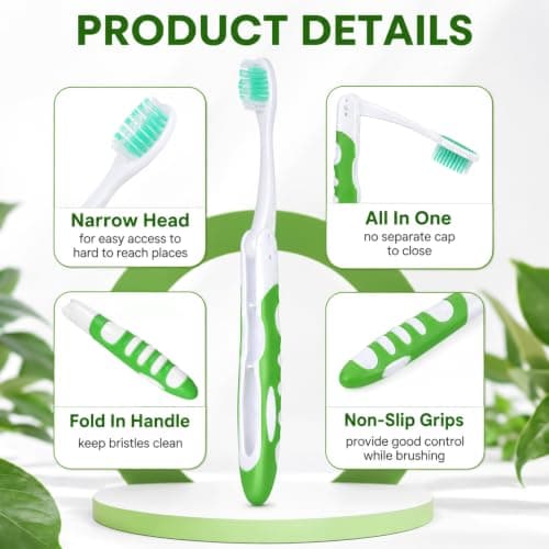 Dplolng 4 Pcs Portable Toothbrush,Travel Size Toothbrush for Camping Hiking — view 3