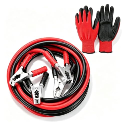 BREEZENEST Heavy Duty Jump Leads Booster Cables with Gloves & Carry Bag Professional Car Battery Jumper Cables for 12V Petrol & Diesel Cars SUVs Vans and Light Trucks 5M/2000AMP