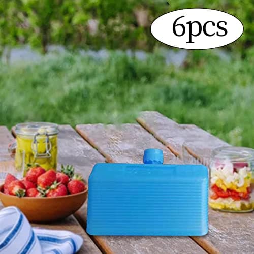 6 Pieces Freezer Packs Cooling Elements Travel Ice,Blue 7.5x9.5x6.5cm — view 4