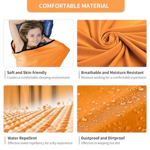 Naturehike Hut Sleeping Bag Ultralight Sleeping Bag Liner only 390g High Elasticity Travel Sleeping Bag with Small Pack Size for Backpacking, Hostels and Camping — view 4