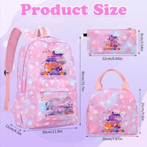 K Pop School Backpack, 3 Piece Set with School Bag Lunch Bag Pencil Case — view 2