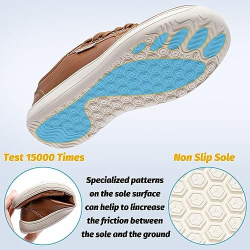 HOBIBEAR Women's Fashion Trainers Barefoot Shoes Men Minimalist Zero Drop Sole Wide Width Casual Walking Shoes Lightweight Comfortable Brown — view 5