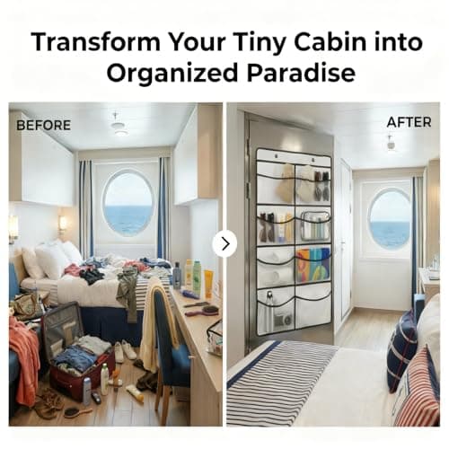 ANNISITE Magnetic Cruise Organizer, 8 Large Durable Pockets Over The Door Organizer For Cruise Ships, Magnetic & Hanging Cruise Organizer, Cruise Essentials 2026 （ 40" x 21.6"） — view 2