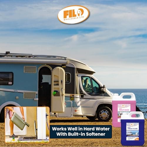 Filo Blue Toilet Fluid 5L & Pink Toilet Rinse 5L - Caravan Toilet Chemicals (10L) for Motorhomes, Campervans & Portable Cassette Toilets - Eco-Friendly Waste Breakdown, Up to 50 Treatments Each — view 3