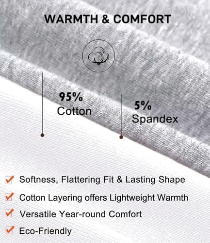 wirarpa Women's Thermal Underwear Set Cotton Base Layer Top & Bottoms L — view 5