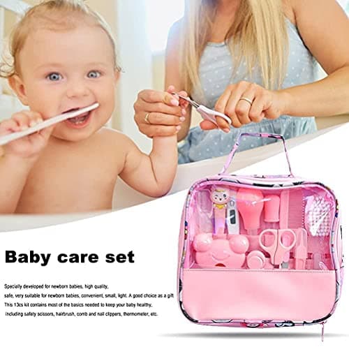 Syangkaitian 13 Pcs Baby Grooming Kit, Infant Safety Care Set,Baby Grooming kit Set Infant Baby Grooming Tools Newborn Manicure Set, Newborn Grooming Set Infant Baby Cares Kit Essential for Home Trave — view 6
