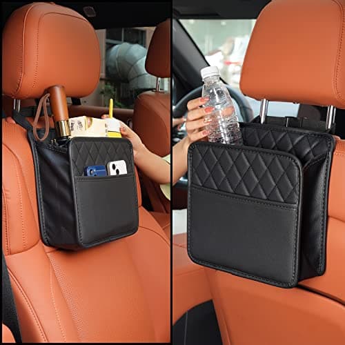TepTupGa 2Pack Car Seat Back Hanging Bag Car Document Holder Multi-Pocket Bottle Bag Storage Waterproof Pu Leather Box Organizer Travel Tidy Pouch Pocket Kids — view 2