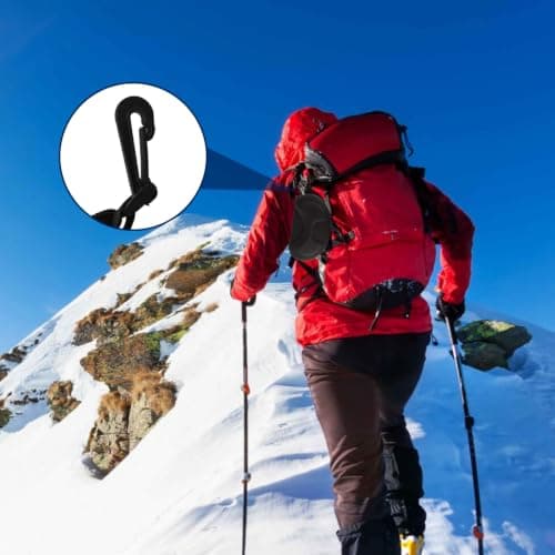 SEIWEI Black Eyewear Case for Safety Goggles Sunglasses, Hard Shell Shockproof Protective Box EVA Storge Bag with Zipper & Carabiner Hook [Big] — view 6