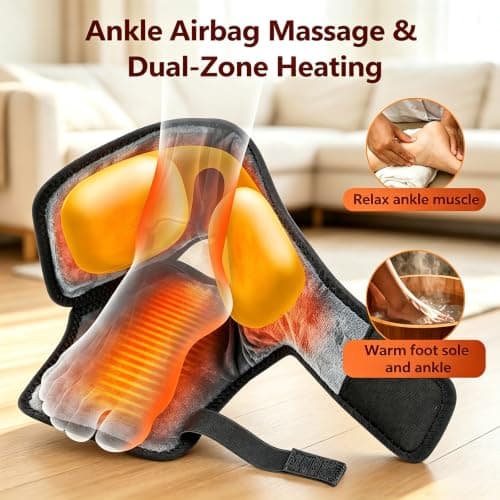 3 in 1 Wireless Foot Massager with Heat, 4 Compression Modes, Black — view 3