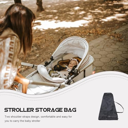 Baby Stroller Travel Bag for Airplane Gate Check Oxford Cloth Black — view 6