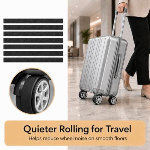 Wjelet 8 Pcs Suitcase Wheel Protectors, Silicone Suitcase Wheel Covers, Silent Luggage Wheels Protector Covers Black — view 5