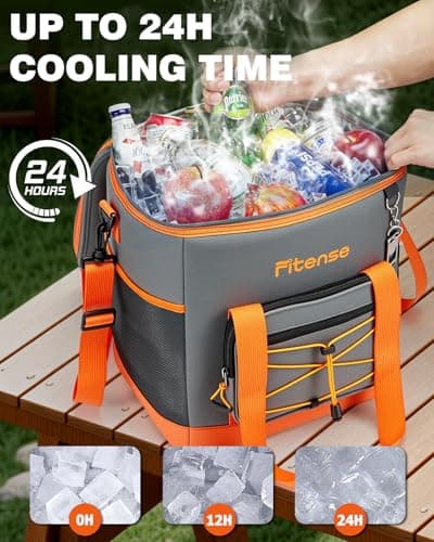 Fitense Insulated Cooler Box for Women Men - 33L Collapsible Cool Bag Lunch Box, 4-Layer Leakproof Cooler Bag, Portable Ice Chests Lunch Bag for Beach, Travel, Picnic, Grocery, Kayaking — view 2