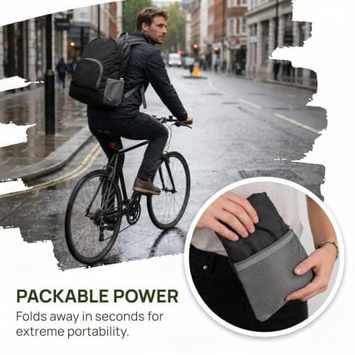 Yattuyix Foldable Backpack, 42×30.5×16cm Black Backpack for Travelling — view 4