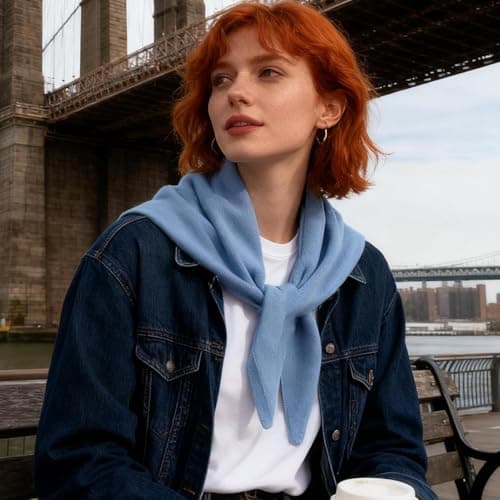 Wool Triangle Scarf, Soft & Warm Shawl Wrap For Women | Versatile Fashion Scarf For Winter, Commute, And Outdoor Travel | Lightweight Accessory For Daily Use, Beach, And Holiday Outfits — view 2