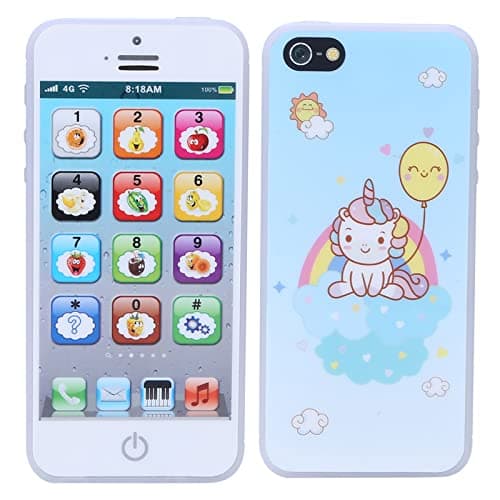ASHATA Child English Learning Phone Toy for Early Development (White)