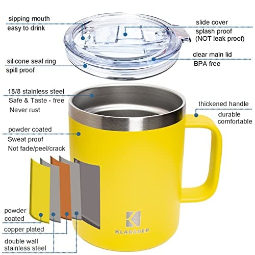 Thermal Cup, Camping Mug, Thermal Mug, Insulated Coffee Cup, 350ml, 12oz — view 2